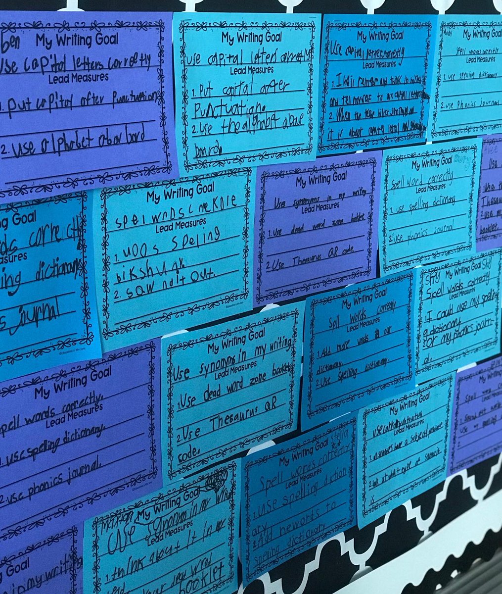 rebevans23's tweet photo. Goal setting is on! We set our writing goals and lead measures this morning and will be tracking progress throughout the month. #leaderinme #sycaMOREyr3 #iamDSISD https://t.co/35St2h7cvo