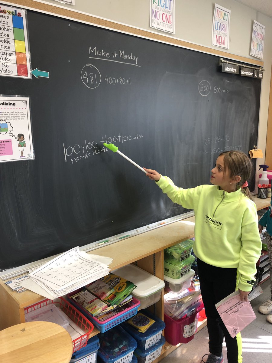 teach2reach_'s tweet photo. Today was “Make it Monday” for our class Number Talks! How can you make the number 481 or 500? #numbertalks @SMCDSB_SCH https://t.co/iGTZxNwzj1