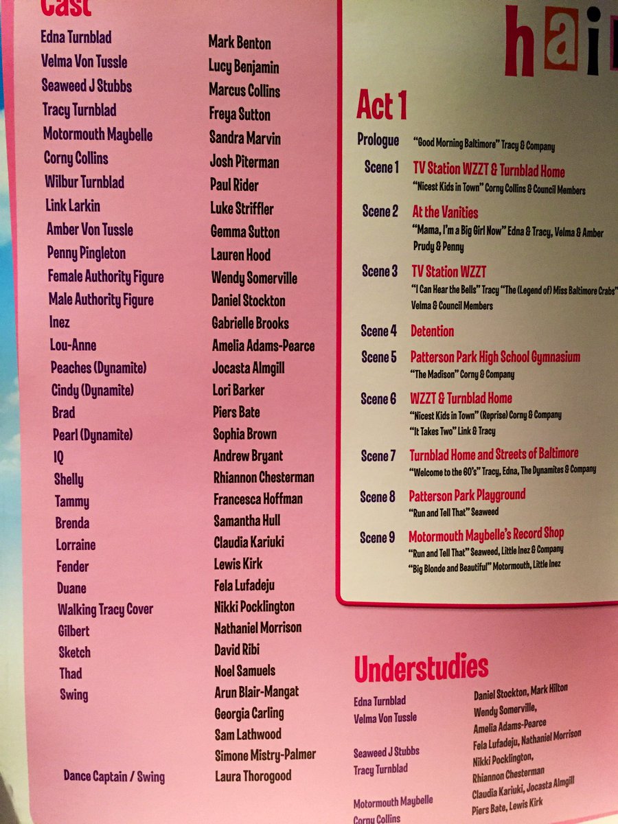 Kate_Foster16's tweet photo. So after last weeks revelation about @sandramarvinuk in hairspray west end I went and checked in the tour programme. Have discovered not only Motormouth Marvin but also fellow @WaitressLondon diners @PiersBate and @NateMorrison012 aswell! What?!?! 😱🤯 https://t.co/53f53P4Nsv
