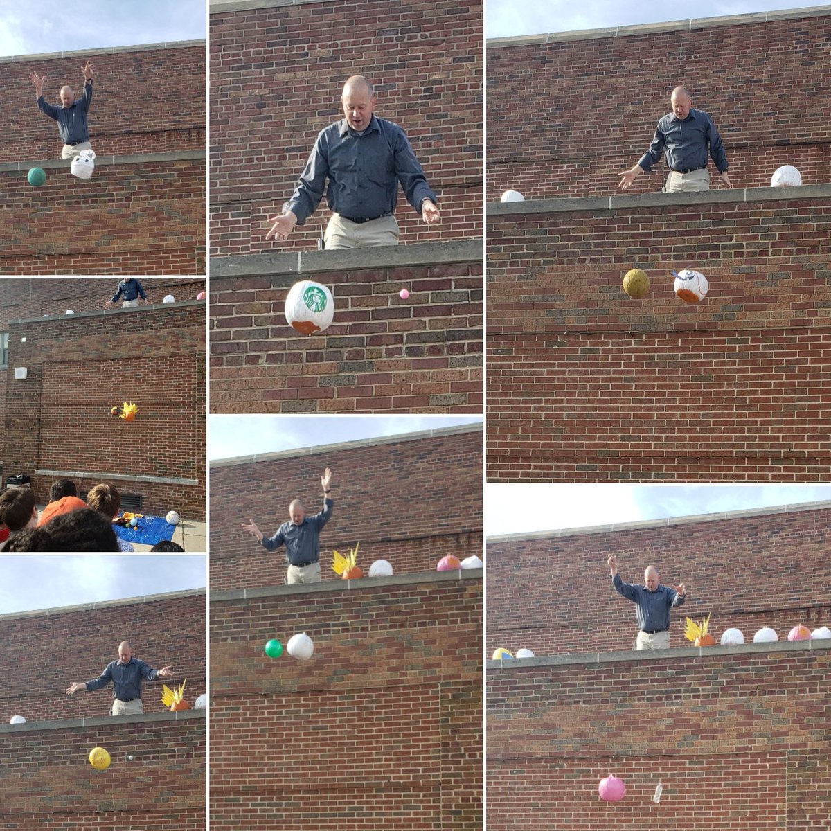 Proof that the mass of an object doesn't affect gravitational acceleration at all! So awesome!!#cplearns <a href="/RunEd2/">Dr. James Robinette, eHCLE, CSBO,</a> #pumpkindrop