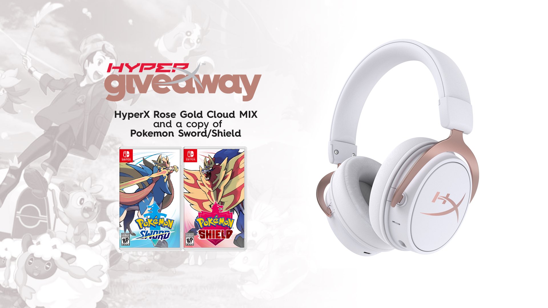 Wolfey on Twitter: "Pokemon Shield and HyperX Rose Gold Cloud MIX headset RT and click the link below to enter! ➡️ https://t.co/tOidpHlbfH https://t.co/T7wrMQ0GNB https://t.co/4lNIDqZh3O" / Twitter