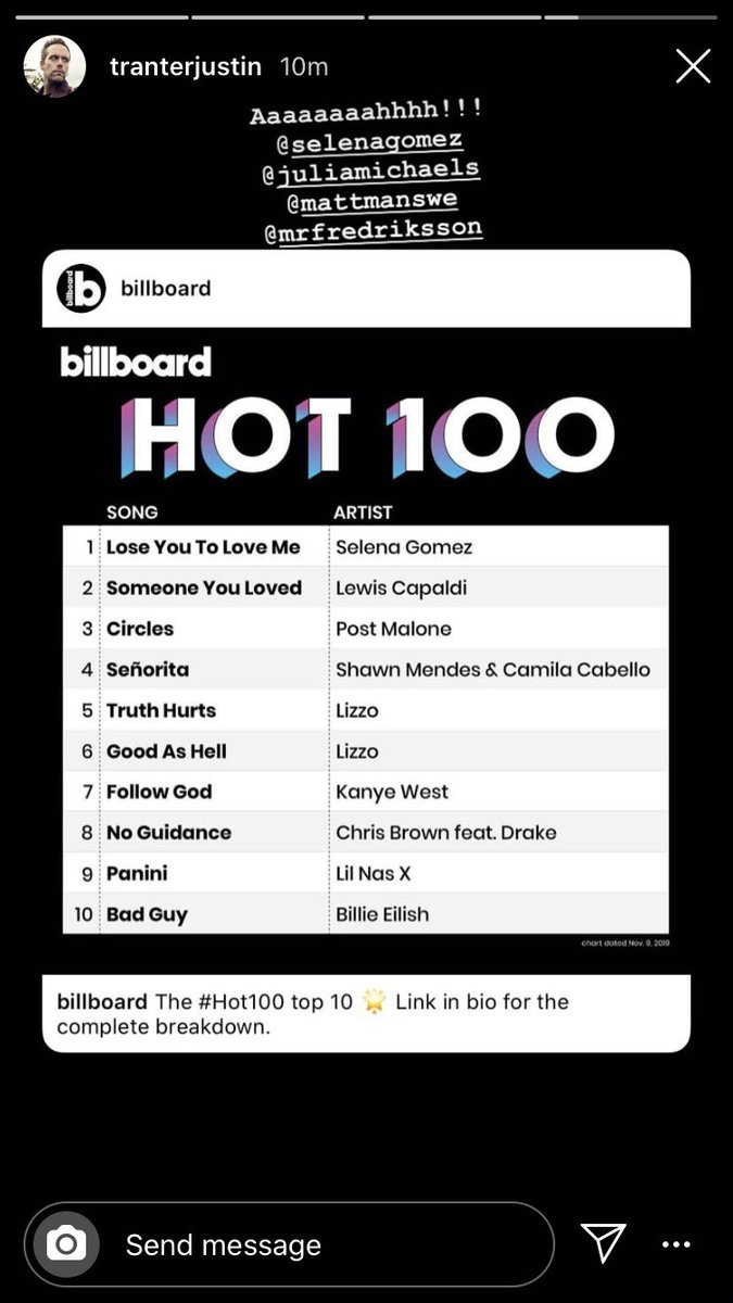 Julia Michaels and Justin Tranter via Instagram Stories! #LoseYouToLoveMe