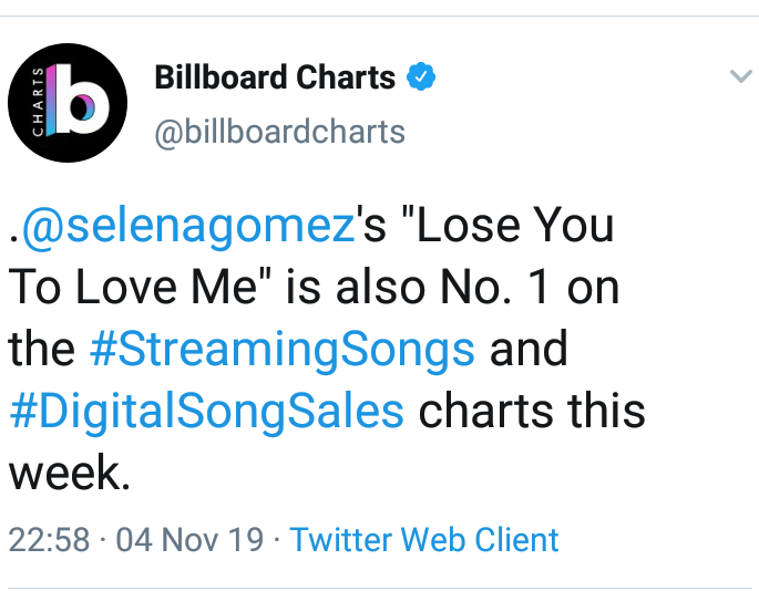 Selenalust1's tweet photo. @selenagomez is the only artist in the history to have #1 song on Billboard #DigitalSongSale chart,#StreamingSong chart,Hot 100 chart,Rolling stones hot 100 chart at the same time
It's her her first #1 on Billboard hot 100 and Rolling stones hot 100 chart blocking kanye
Congrats. https://t.co/pAoSt8TaYy