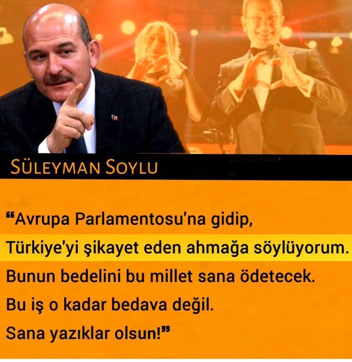 Teröristlere geçit vermeyen Muhteşem Süleyman’dan beklenen tepki geldi Türkiye’yi karalayıp Teröristleri öven hadsize haddini bildirdi Türk Halkının sesi oldu 👍👏

Helal olsun <a href="/suleymansoylu/">Süleyman Soylu</a> 👏👏 

Bin Soysuza Bir Soylu Yeter 
🇹🇷🇹🇷

#HelalOlsunSoyluya