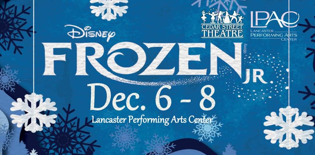 CedarStreetAV's tweet photo. Join us for family filled fun - Frozen, Jr., Dec. 6 - 8 at the Lancaster Performing Arts Center. #lancasterperformingartscenter #lpac #destinationlancaster #cityoflancaster https://t.co/BkOiy95mwu
