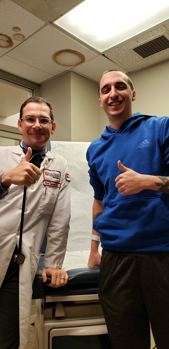 TeamDomsFight's tweet photo. Dr. G. Gives thumbs up! Scans and bloodwork are good!! Bloodwork in 3 months!! #teamdomsfight https://t.co/IWvguUrGxL