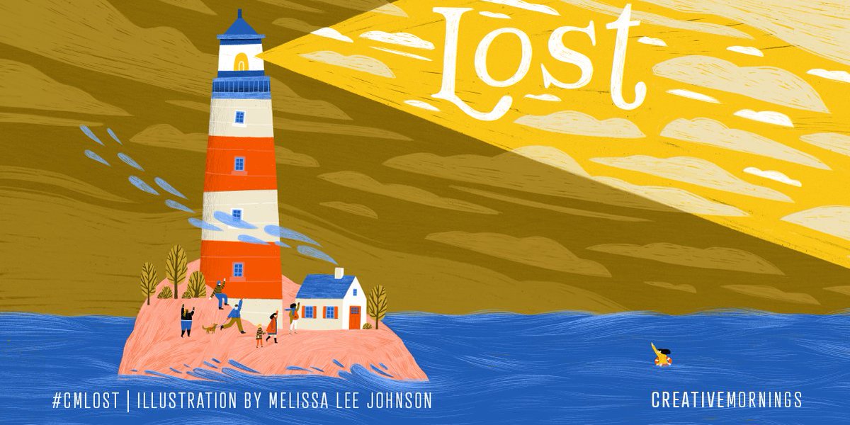 “Being lost is the collaboration between possibility and uncertainty.” November’s theme is #CMlost. It was
chosen by <a href="/Milwaukee_CM/">CreativeMornings/MKE</a> and illustrated by Melissa Lee Johnson (melissaleejohnsonart.com). Save the date for Friday, November 22nd! Follow along for more details!