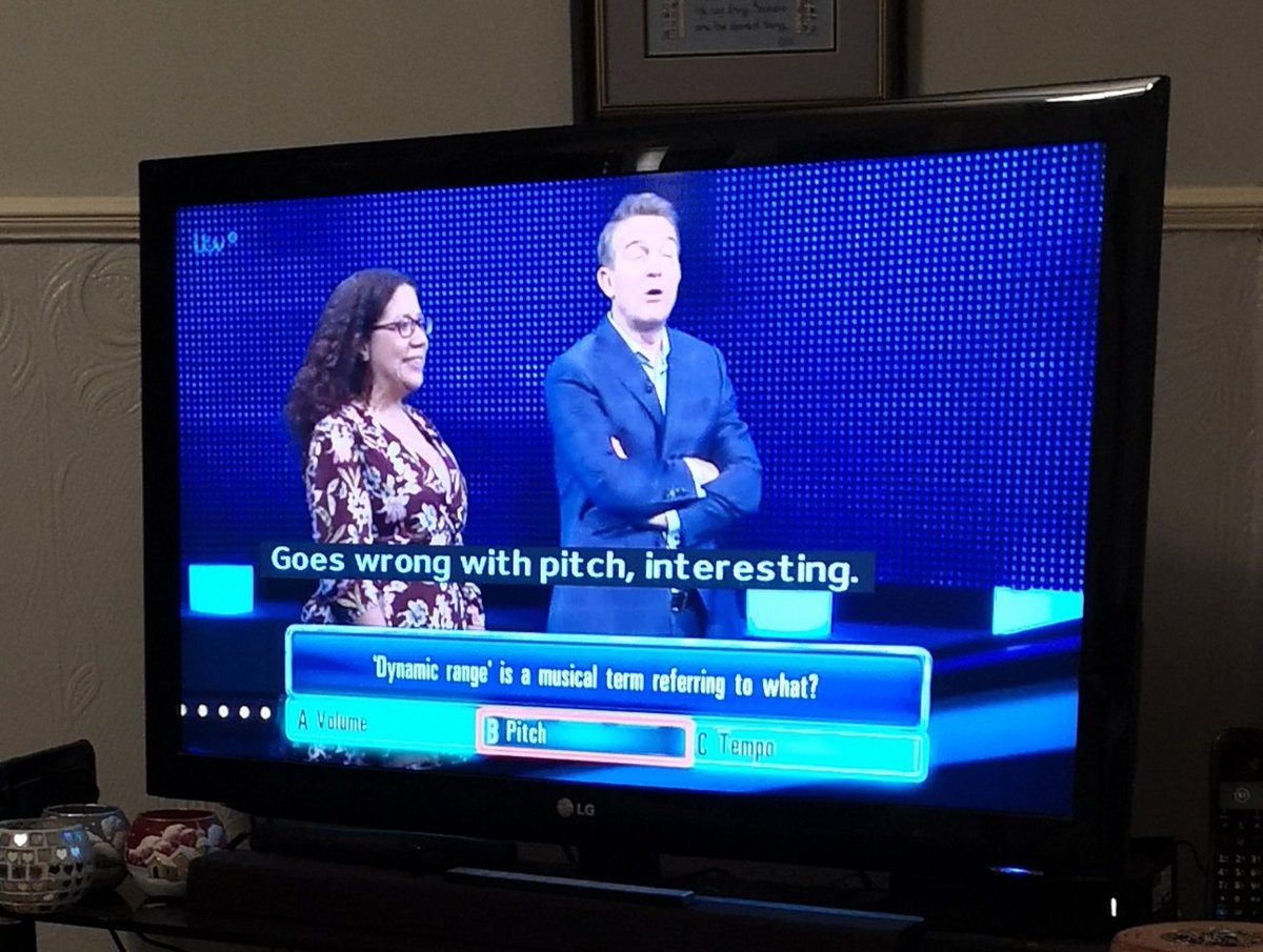 DerekDes's tweet photo. @DrFautley What does this say about retention of basic musical terminology? Both the Chaser and the contestant got it wrong! https://t.co/SPz7m1QUSW