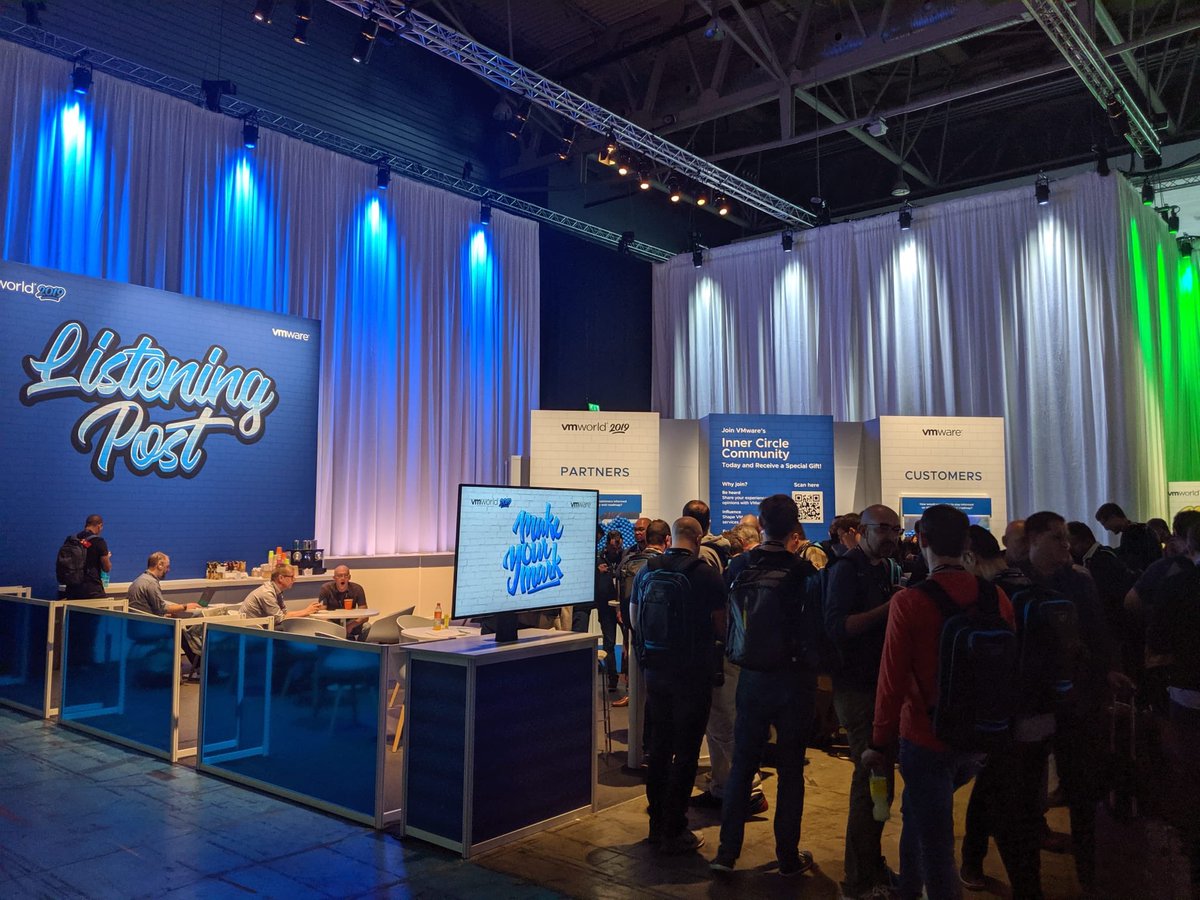 VMwareCAteam's tweet photo. Kicked off @VMworld Barcelona today! Be sure to stop by the Listening Post this week to engage with our team! #VMwareListens https://t.co/w7Nze86fvS