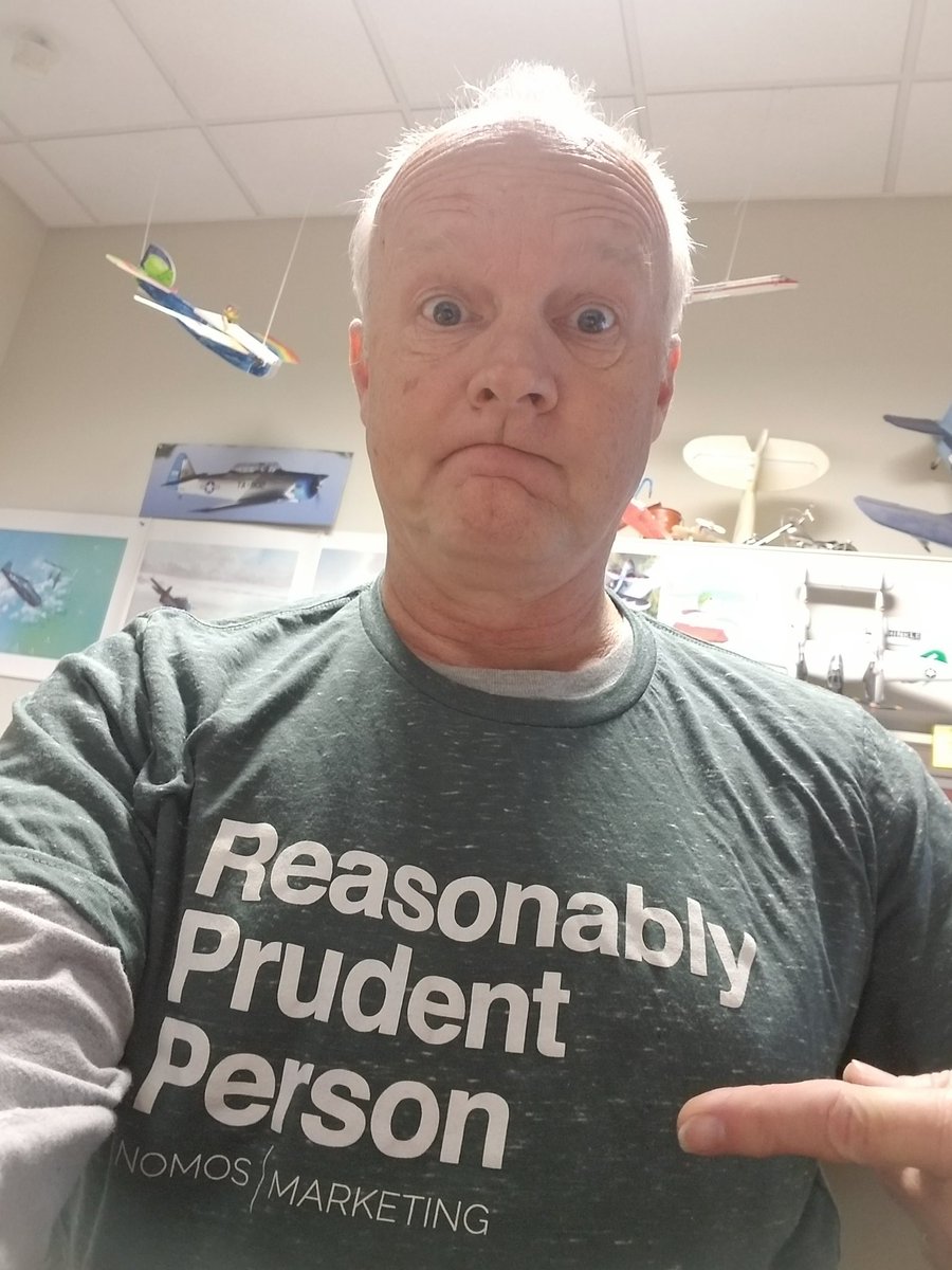 frogvideo's tweet image. It's casual day at work so I'm attempting to be #ReaonablyPrudent with my shirt from @nomosmarketing. #lawfirmmarketing #lawfirmsocialmedia