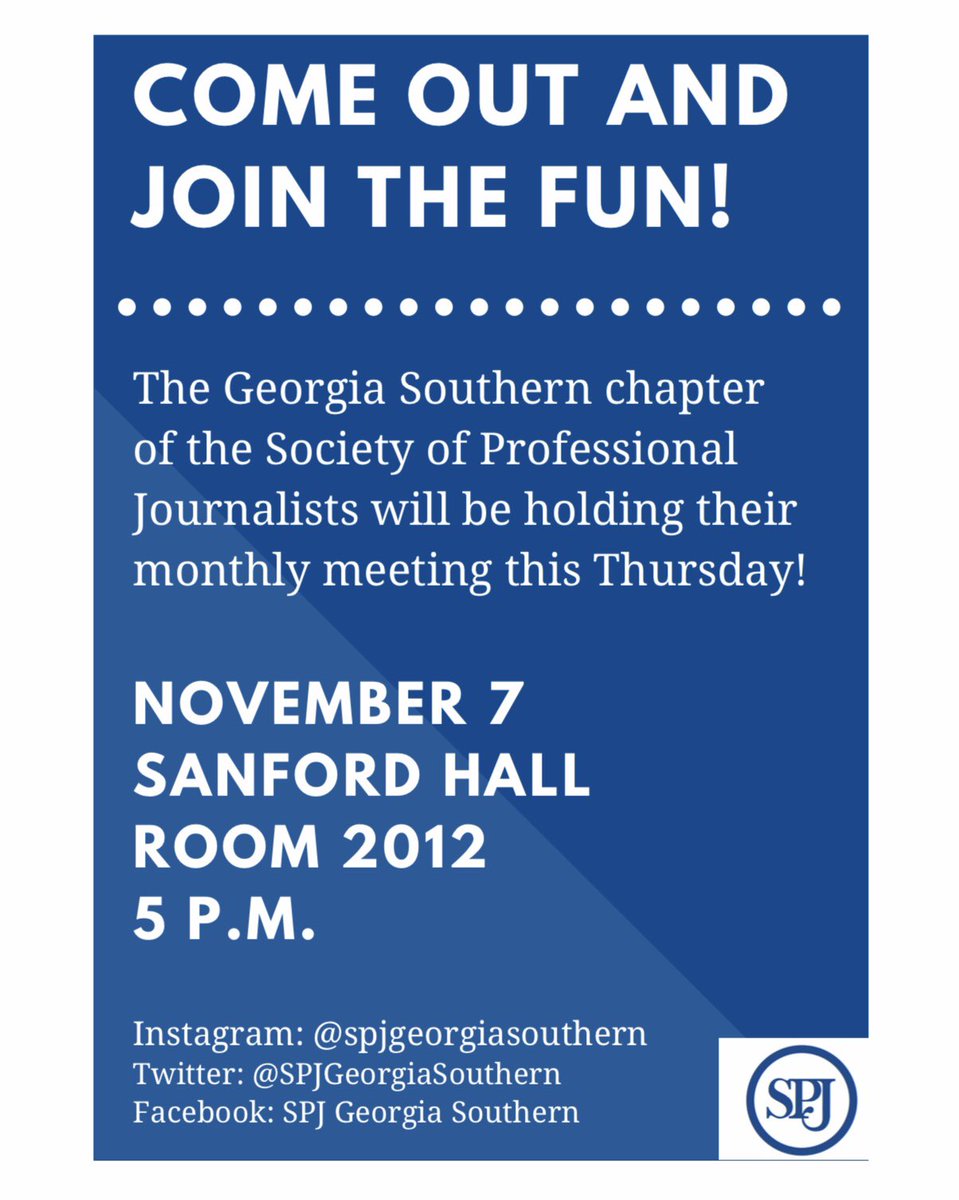 SpjGaSouthern's tweet photo. THIS Thursday!!! 🚨🚨🚨 

We will be hosting our monthly meeting 😊 Come out and be apart of the fun! https://t.co/WYRVDf9DRs