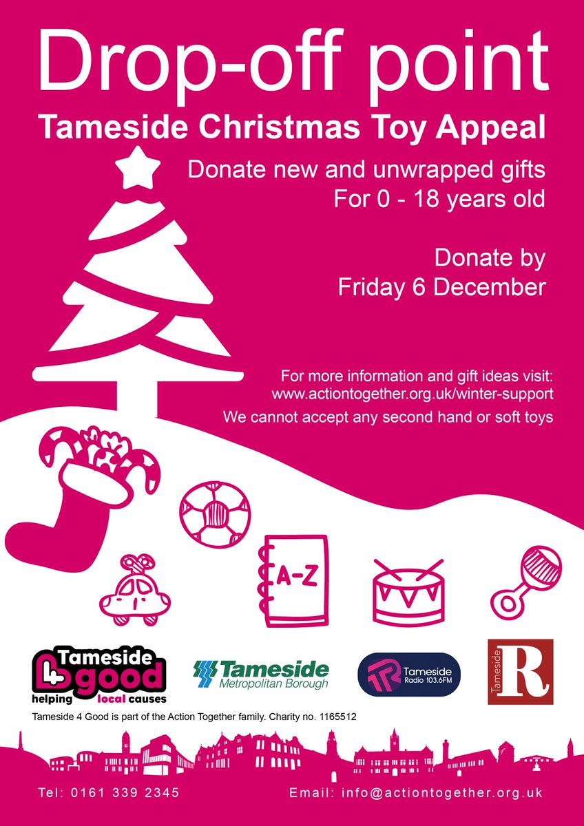 Our #Tameside office is a an official drop off point for #TamesideToyAppeal @Tameside_Hour @PearsonSFA @Pearson_SFB