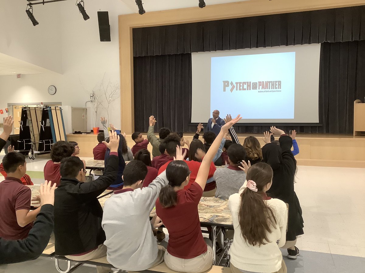 PTechPantherAc1's tweet photo. Had a phenomenal P-Tech presentation to a room full of engaged 8th graders at the Dr. Hani Awadallah School in Paterson! Great Climate and Culture!
#PTechDawud #ARHasanEdS #PTech #WeArePTech #PTechPaterson #PTechIBM #Paterson_Public https://t.co/8pq9diAuSX