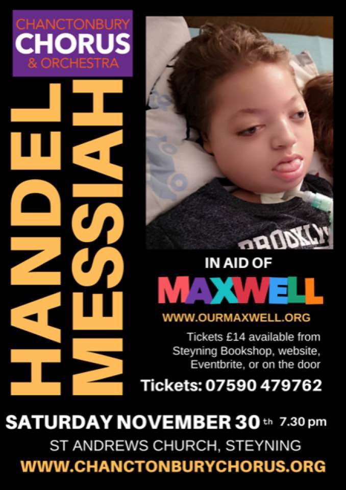 OurMaxwell14's tweet photo. Chanctonbury Chorus &amp; Orchestra 

Handel Messiah Tickets on sale from Steyning bookshop, Eventbrite or on the door. 30th November 7.30pm St Andrews Church Steyning. https://t.co/xzRS1TsOFM