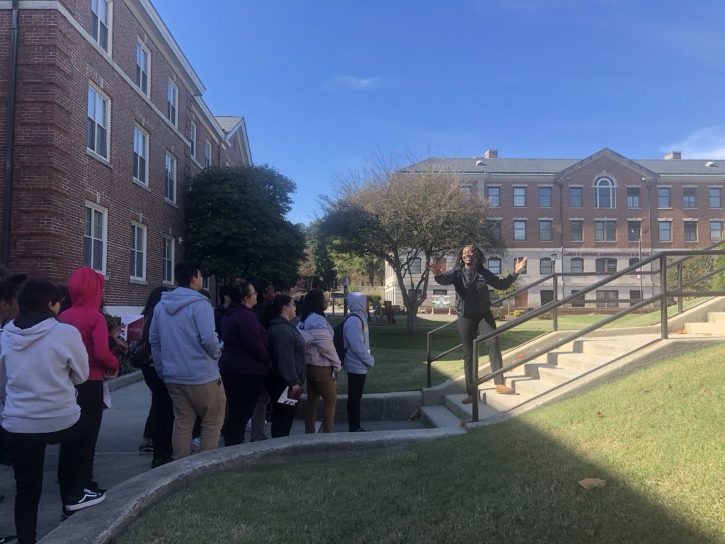 MosleyPLC's tweet photo. 🍁Perfect fall day for a STAE campus visit @NCCU. Thank you for a high energy, positive tour. The student’s gears are turning. 🍁@A_Pearson16 @NAFCareerAcads @NewHanoverCoSch #nhcsstae https://t.co/yYIxifIBqy