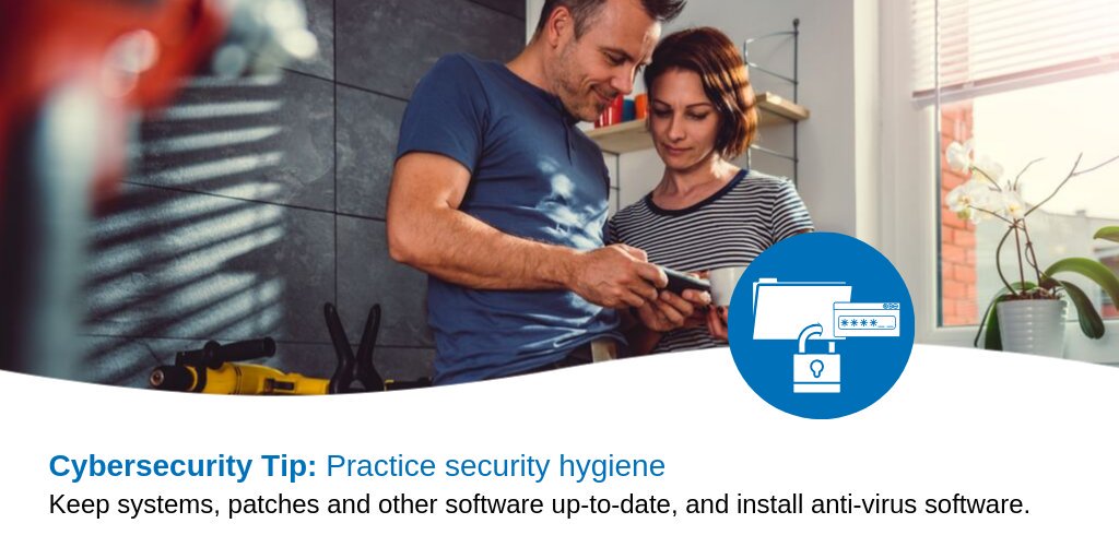 TUVRheinlandNA's tweet image. How can you be sure about the security of your #wireless #medical device? Here&apos;s Tip 2:  Practice security hygiene. Be sure to keep device operating systems, patches and other software up-to-date, and install anti-virus software. Learn more tuv.li/1bpC.