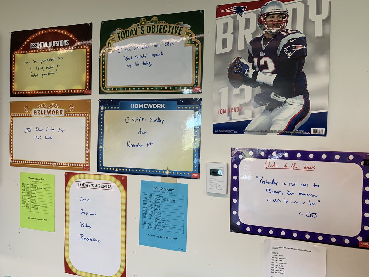 KMaho16's tweet photo. Today’s edition of @CSPANClassroom Monday featured LBJ’s Great Society! The students are working hard on analyzing 8 different initiatives from LBJ and creating posters to display information. Tomorrow’s post will have the student work! #GoMessoEagles https://t.co/pjJ3rtSZvm