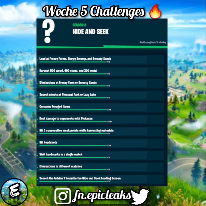 fn.epicleaks on Twitter: "Woche 5 Challenges 🔥 (Geleakt