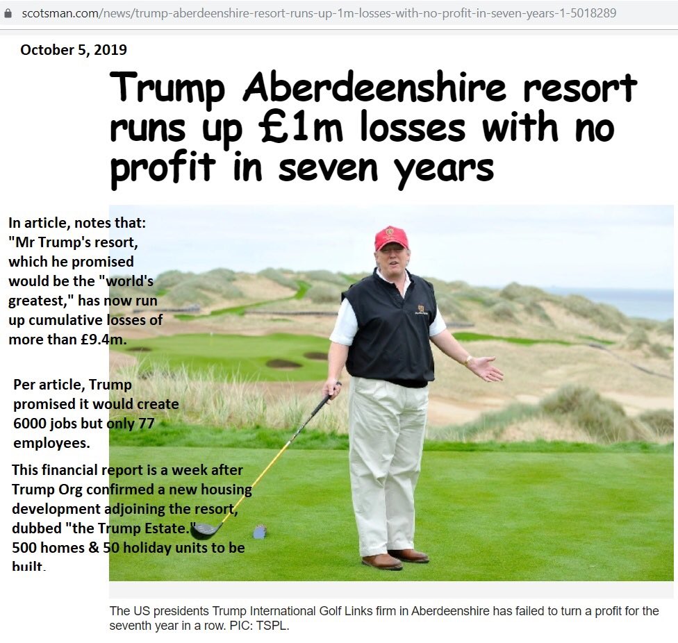 21/ ”It’s obvious Turnberry which has lost money for seven years is making a turn into a new biz—residential real estate. “This comes after it became known that the U.S. military has spent millions propping up Turnberry and the airport that provides access to it.”- @tracygreen
