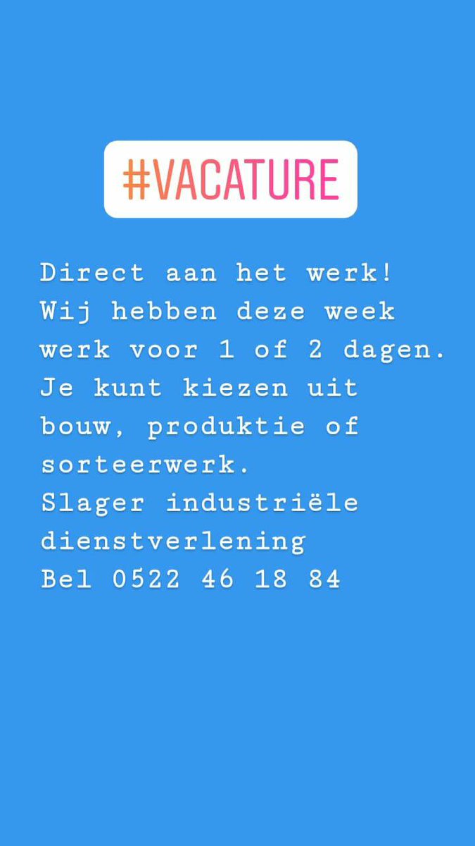 SlagerStaphorst's tweet image. #vacature #bouw #produktie #logistiek