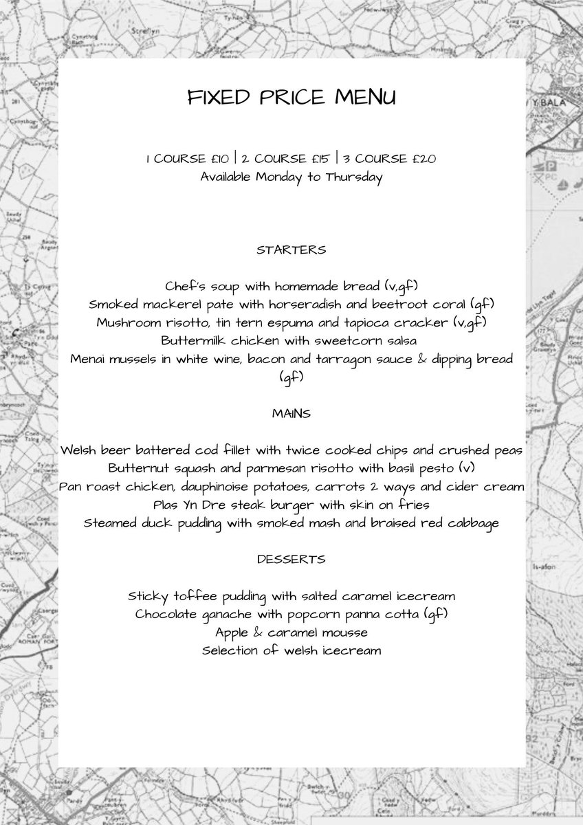 plasyndre's tweet photo. Our tasty Fixed Price Menu 😋

#restaurants #menu #midweek #hungry #Offers #NorthWales #Bala #chef https://t.co/uCGjXylWZp