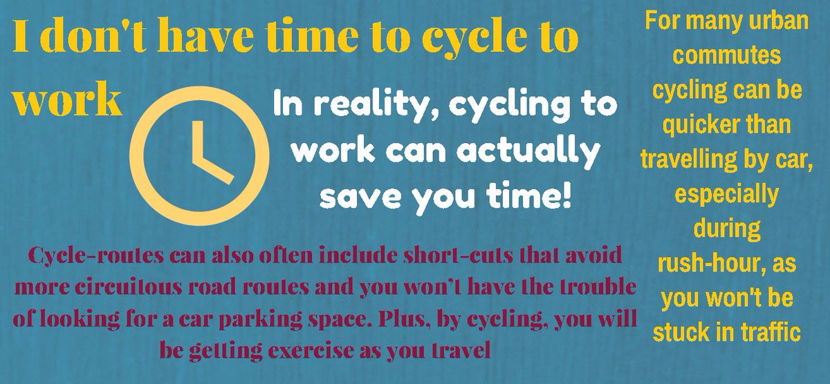 DON'T HAVE TIME to cycle to work? Cycling during rush hour can actually be quicker than driving. Plus you get exercise at the same time!

@NNHighways