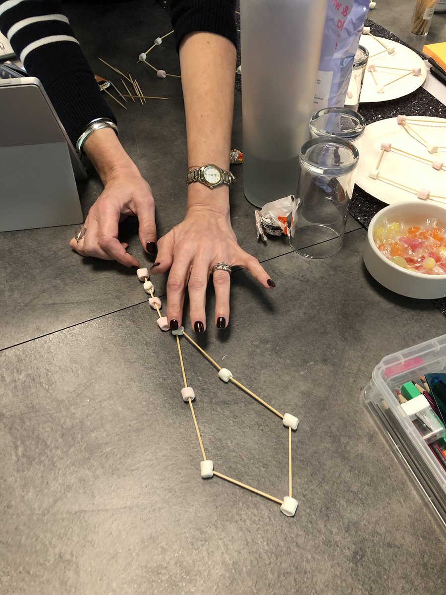 easternmaths's tweet image. Another fab 45 minute CPD session, involving marshmallows this time! #spatialreasoning