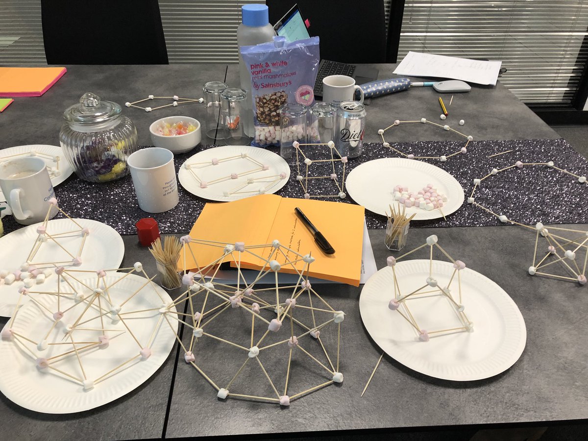 easternmaths's tweet image. Another fab 45 minute CPD session, involving marshmallows this time! #spatialreasoning