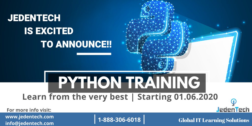 JedenTech's tweet image. If you are an aspiring data analyst, Python is probably the most important programming language to learn.

#JedenTech #ITtraining #pythontraining #learnpython #pythoncourse #onlinecourse #technologycourses
