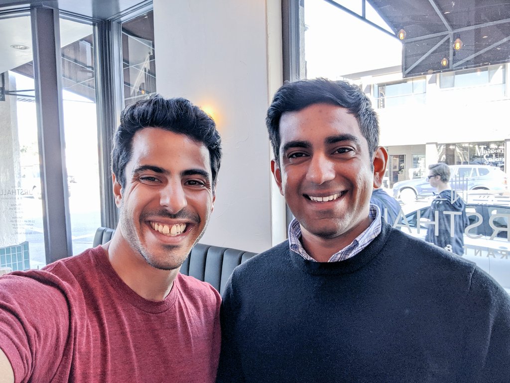 Had a great lunch and founder brain date with my friend <a href="/aakritp/">Aakrit Prasad</a>! 🧠🥗

#startup &amp; #legaltech founders -- don't forget the importance of building a strong network of fellow entrepreneurs who you can hang out with and get sanity checks from...also glad Aakrit lets me kvetch a bit!