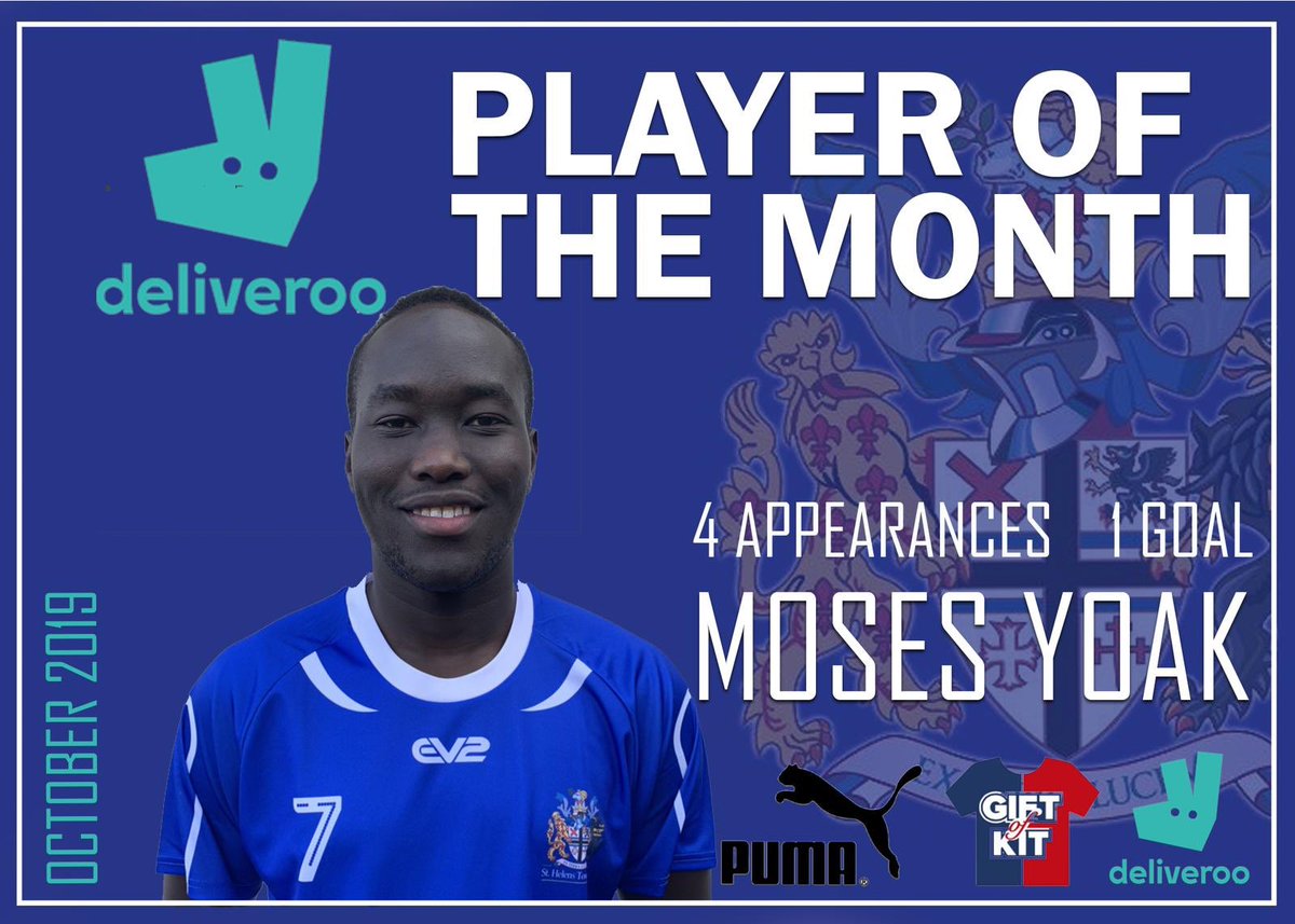 The <a href="/sthelenstownfc/">St Helens Town AFC</a> First Team player of the month for October is <a href="/Officialmoses14/">M O star ✨ ✨ ✨</a>, congratulations to Moses on his fine form during the month!