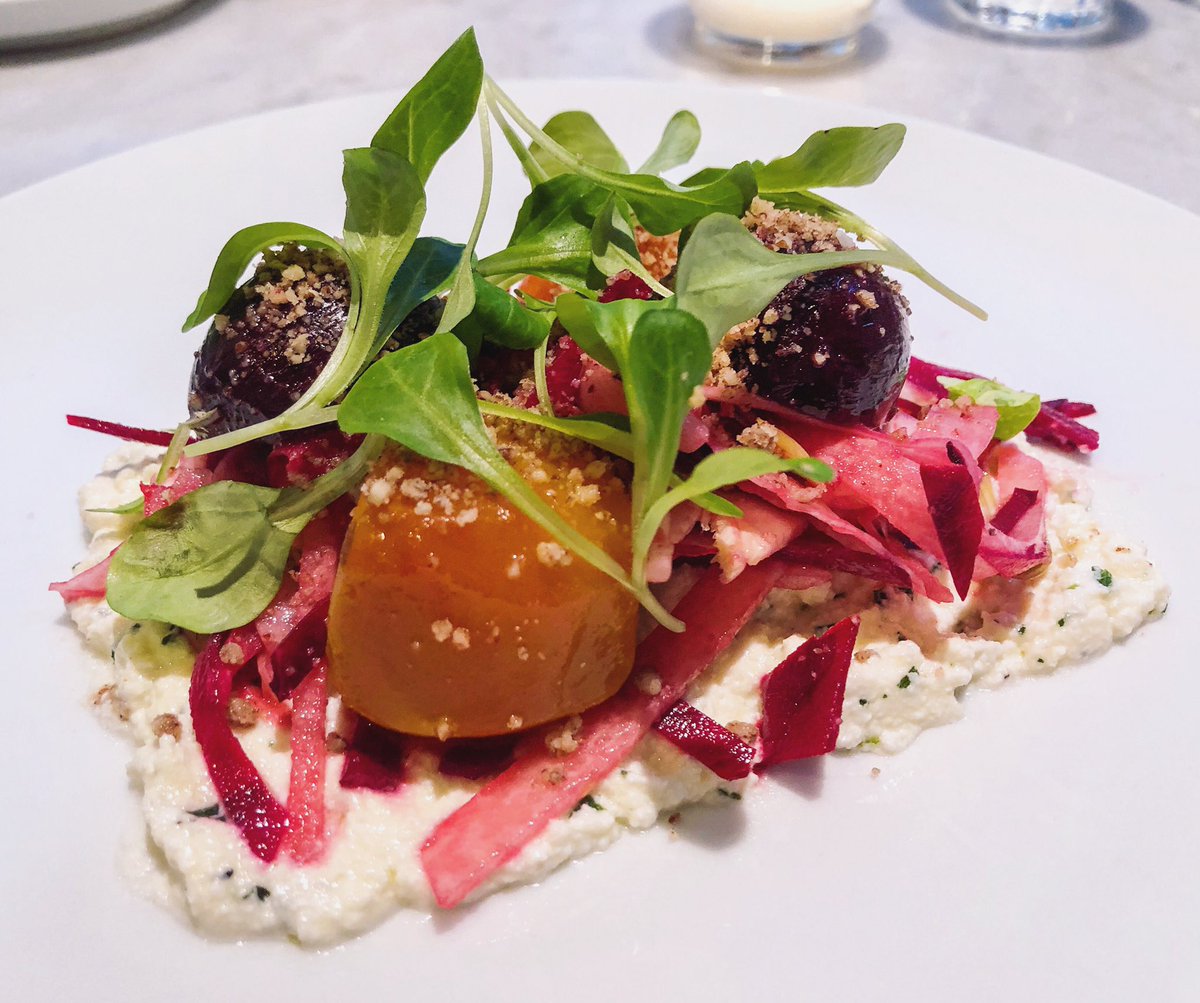 TheSassafraz's tweet photo. beet salad | shaved jicama &amp; fennel, tarragon ricotta, pecan crumble and mache lettuce 
.
.
.
#torontofood #toreats #appetizer #dinner #lunch #yummy #downtown #tofoodies #yorkville #sassafraz https://t.co/CRqJuLI8iW