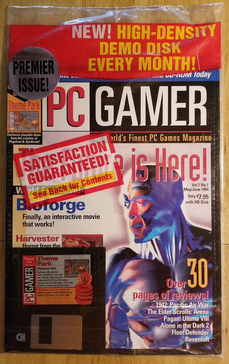 Bz This Beauty Just Arrived Today The First Ever Na Premier Issue Of Pcgamer Magazine With 3 5 Diskette Vol 1 No 1 May June 1994 Still Brand New And Sealed In