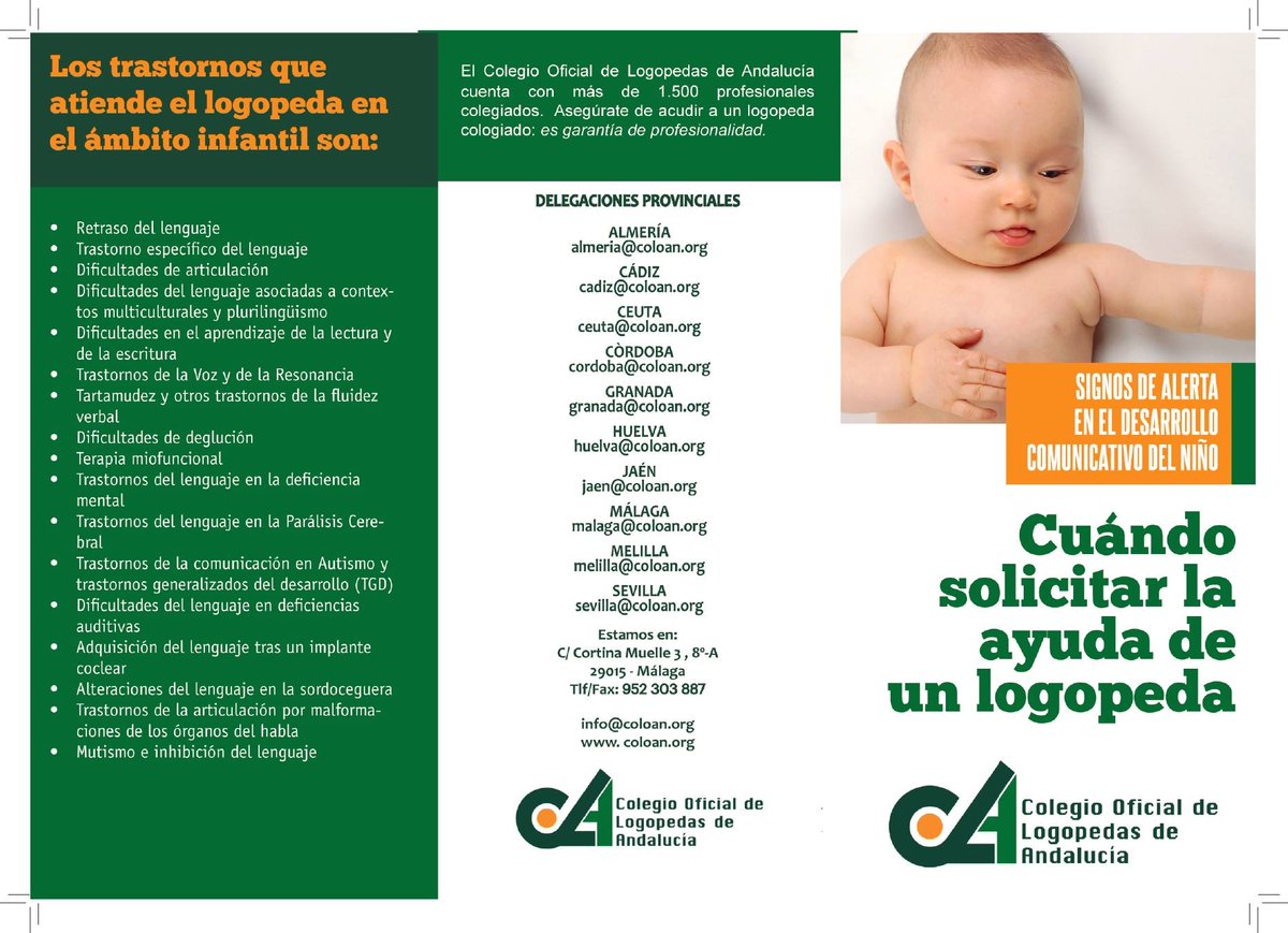 LogopedasColoan's tweet photo. A propósito de esto, @LogopedasColoan
elabora muchos trípticos, como éste que compila los signos de alerta a tener en cuenta en el desarrollo comunicativo infantil.
👇👇 https://t.co/nKl76y23ae