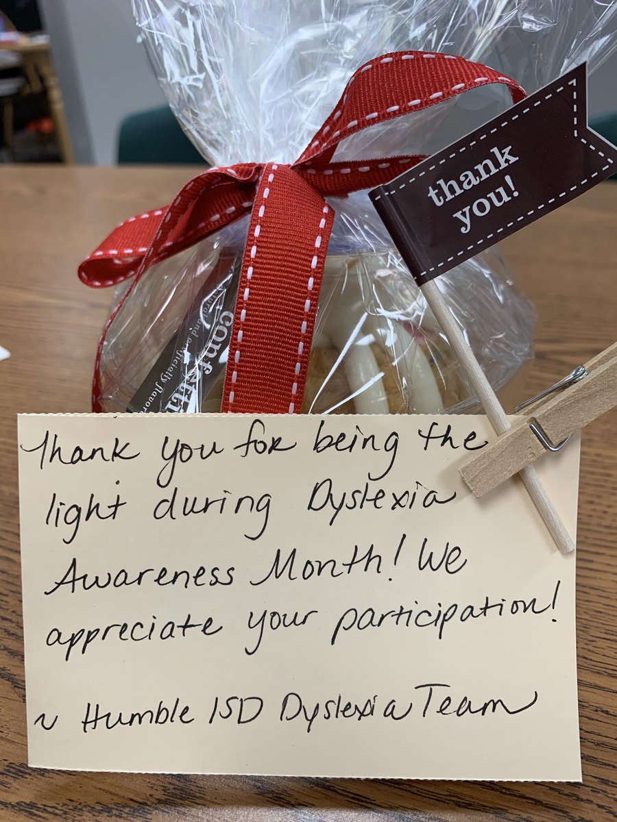 Thank @HDyslexia for the sweet surprise today! I love working with my kids and sharing my own story with them. #togetherwearestronger #dyslexicandproud #bethelight @HumbleISD_HE