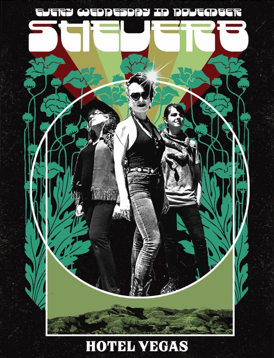 Sheverb’s November residency kicks off on Wednesday 11/6 with Hankie Doodle playing alongside King Woot the Holy Nah Nah! Flyer by Billie Buck. 
FB Event: bit.ly/2PwAkfF

@sheverbtheband @kingwootandtheholynahnah @hankiedoodleband @billiebuckposters