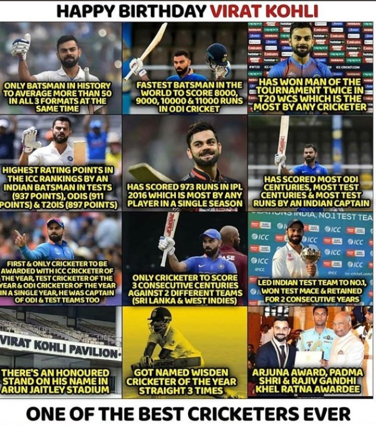 Sunilgkohli's tweet image. #HappyBirthdayViratKohli have a great year ahead @imVkohli #RunMachine #TonMachine #KingKohli #ModernMaster