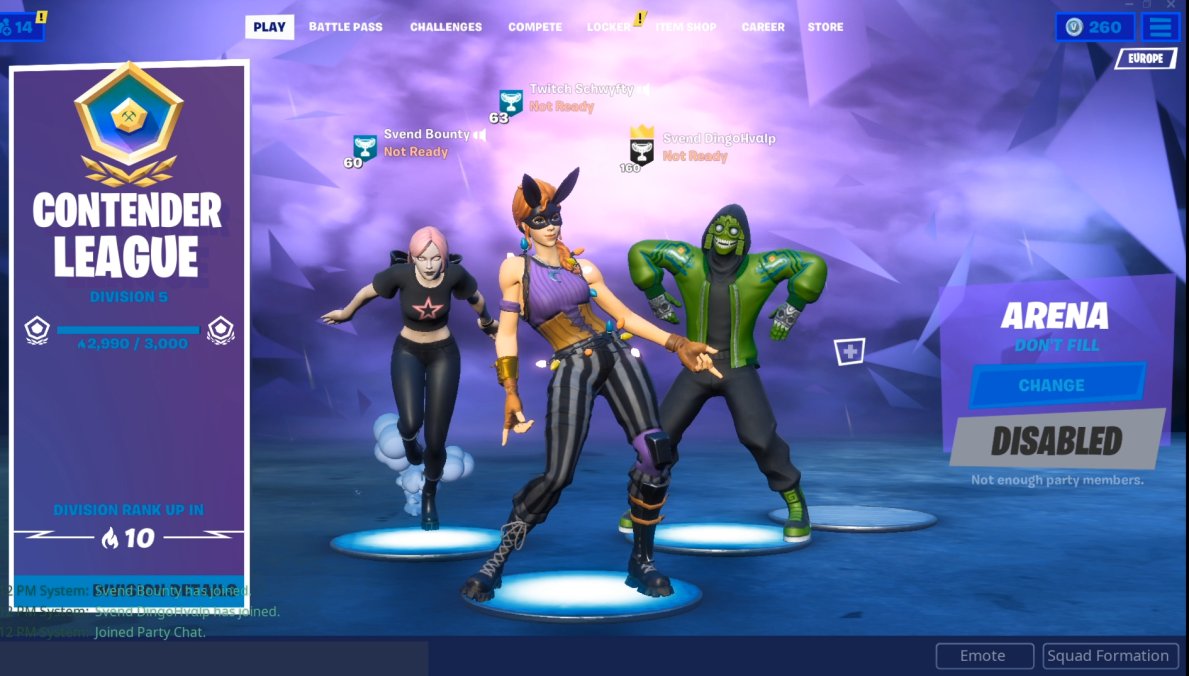 SvendEsport's tweet photo. New danish Fortnite lineup consisting of:
DingoHvalp
Bounty
Schwyfty
tba https://t.co/uoZdcInHFk