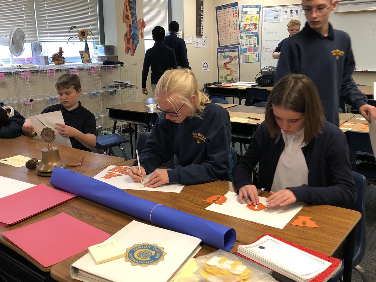 NBMS Junior Civitan making our. Veteran banner