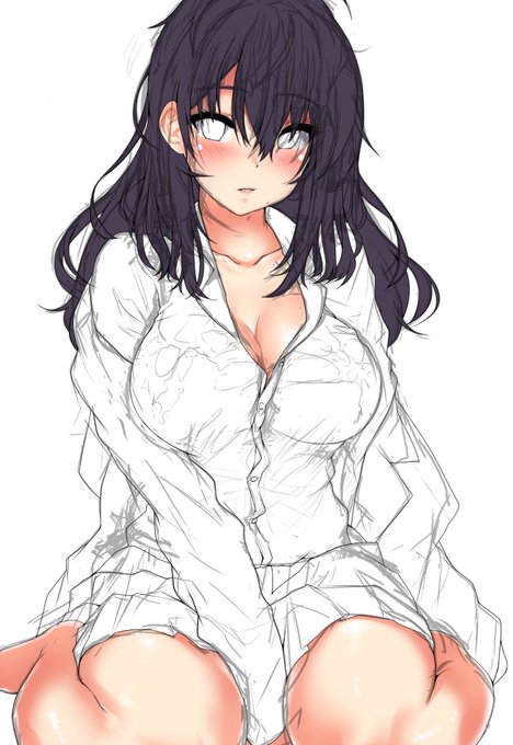 濡れ透けJK描いてるφ(..) 