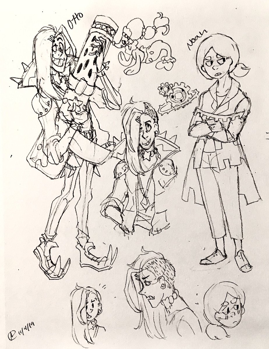 I've been in a pokemon mood all week so I decided to draw some old gijinka characters!
1-Vincent, gastrodon
2-Reginad, seismitoad and Sakura, hydreigon
3-Ravi, palossand and Celia, amoonguss
4-Otto, primarina and Noah, Klinklang 