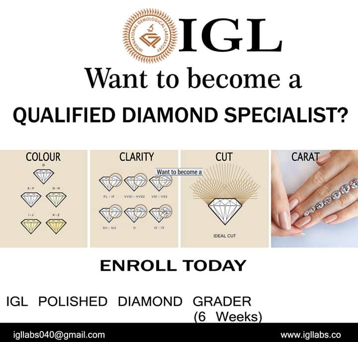 igllabs040's tweet image. Learn today Lead tomorrow, Give your passion, it's professional edge with IGL'S #PolishedDiamondGrading Program. Batch starts on November 15, 2019 in Hyderabad.

Contact: 04048516747 / Mob: 9704400298 
Email: igllabs040@gmail.com
Website: igllabs.co