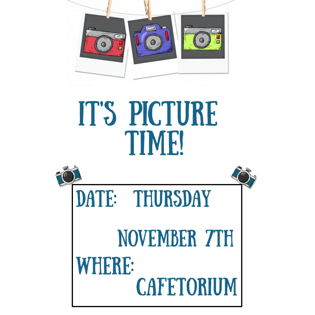 KJ family we will be taking our school pictures this Thursday in the cafetorium.