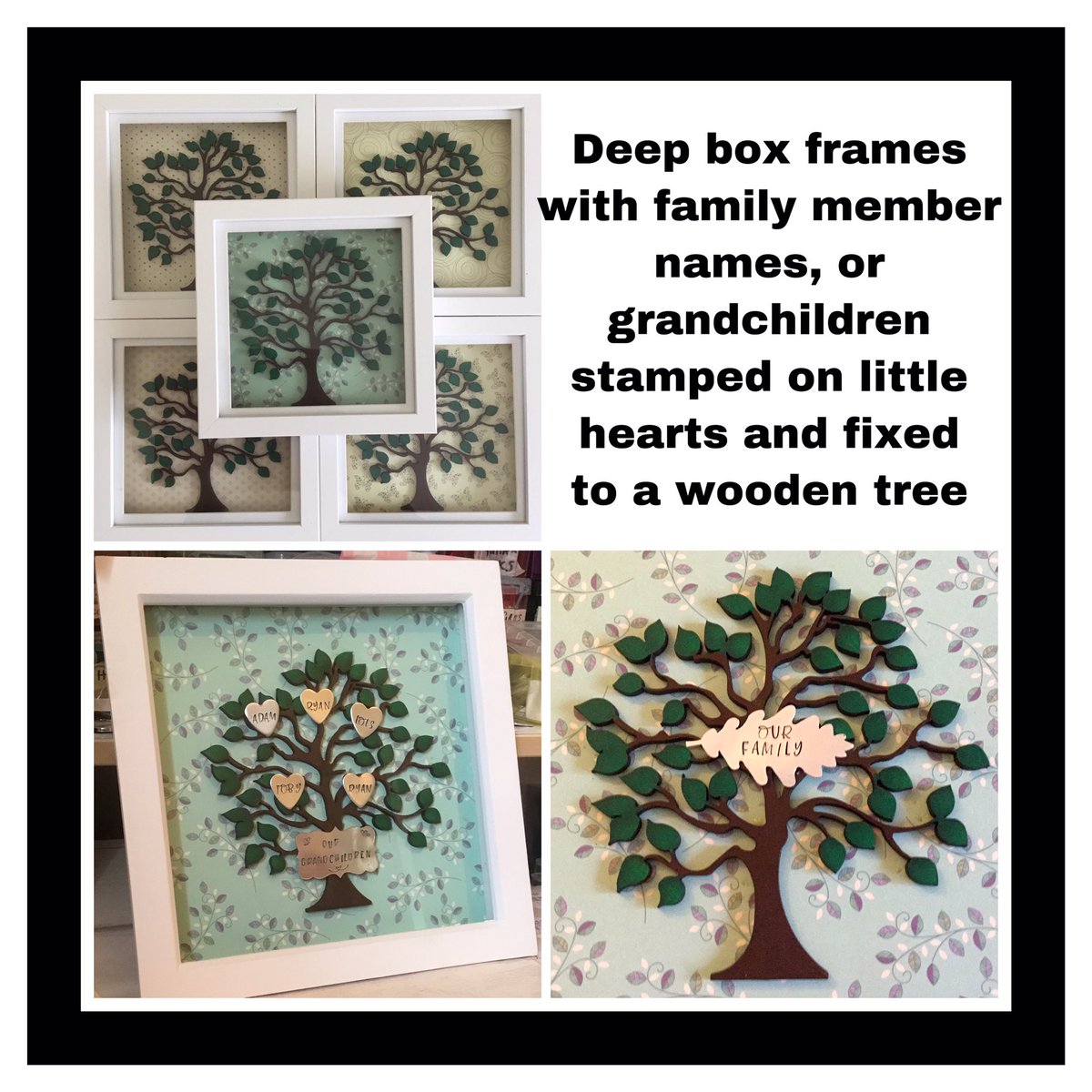 DesignedbyEsme's tweet image. These take 2 weeks to make, so orders close at the end of this month for Christmas. #deepboxframe #familytree #myfamily #grandchildren #christmasfamilygift #etsy #craftbizparty #metalstamping #handstamped etsy.me/2NfdWGg