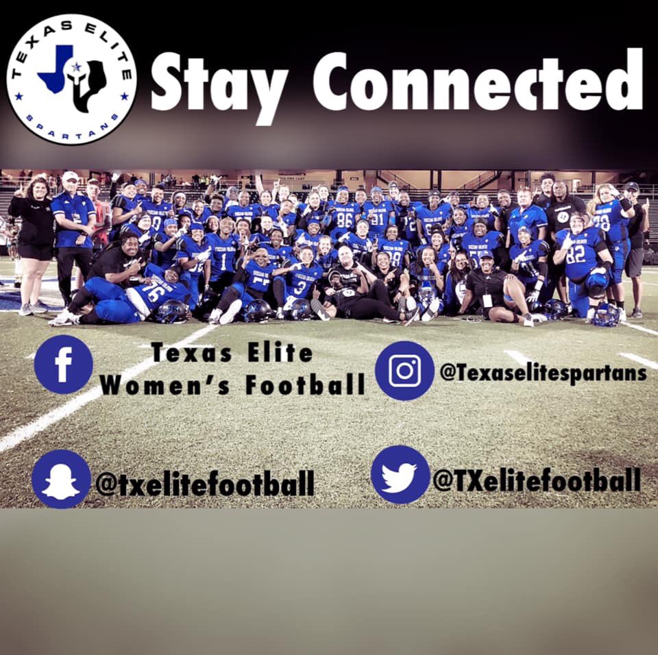 TXEliteFootball's tweet image. We want to continue to grow our Spartan family and stay connected with the community.  Let’s continue to grow. 
#dfw #womenstacklefootball #SPARTAAA #StayConnected #like #share