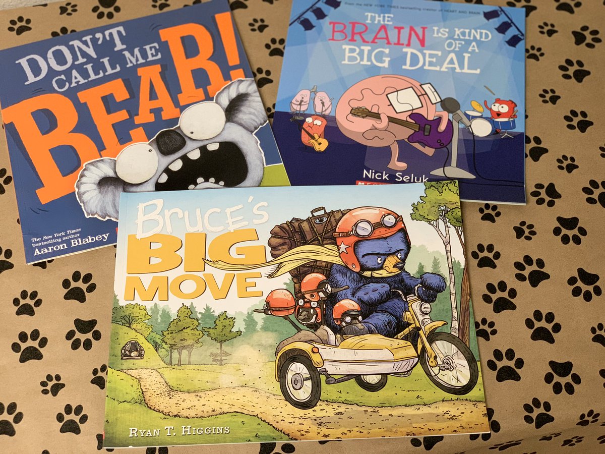 BscsLibrary's tweet photo. Celebrating #picturebookmonth with these great reads, Bulldogs. Had great laughs with grumpy olโ Bruce, a frustrated koala, & one very important brain ๐ So grateful to add them to our #BlessedLibrary! #WeAreBlessed #gratitudechallenge https://t.co/TYCXxryr1N