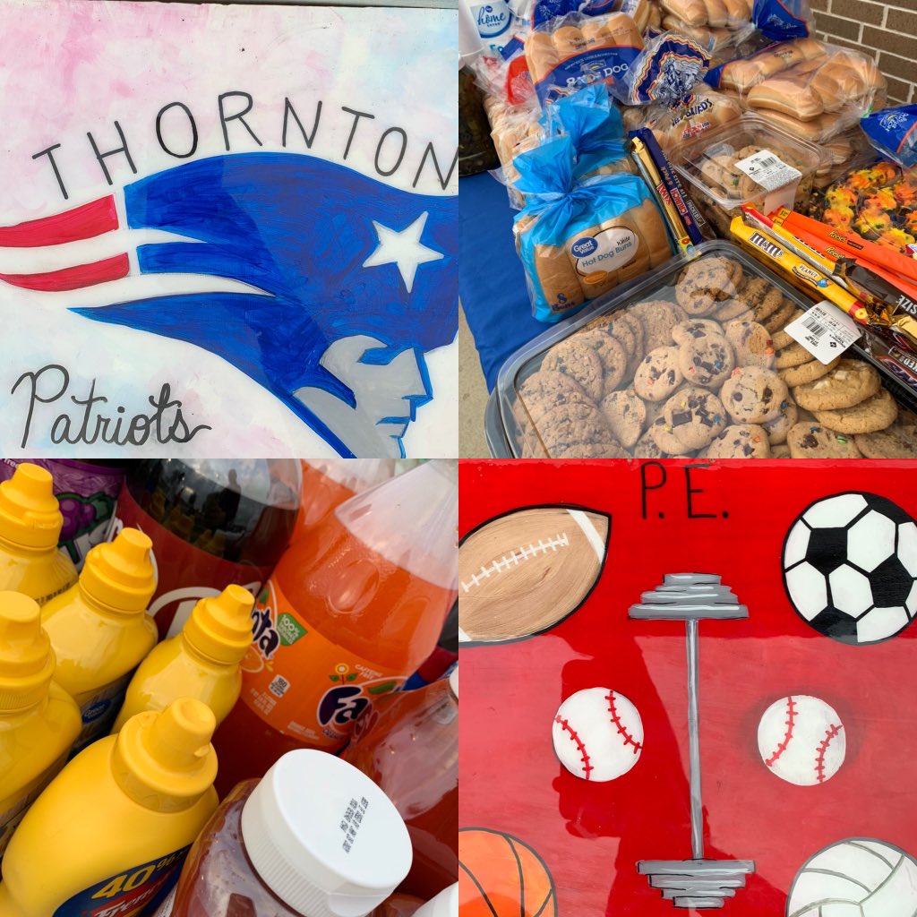 Parents, staff &amp; students make the BEST tailgate team; celebrating 8th graders last home game <a href="/ThorntonCFISD/">Thornton MS</a> ❤️🏈💙 #PatriotPride #myKINDaPatriots #CFISDspirit #TMSculturize