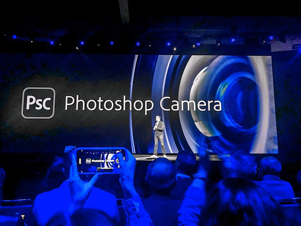 At #AdobeMAX sitting behind the #PhotoshopCamera team taking pictures of the new <a href="/Photoshop/">Adobe Photoshop</a> camera from <a href="/Adobe/">Adobe</a>. Meta.