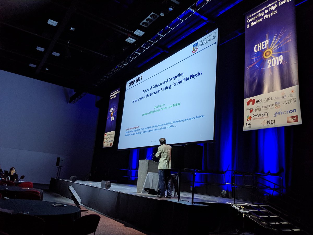 HEPAdelaide's tweet image. Another great plenary, this time Prof Xinchou Lou tells us about computing and software in the European strategy group. Particularly love the slide template 🙂 #CHEP2019
