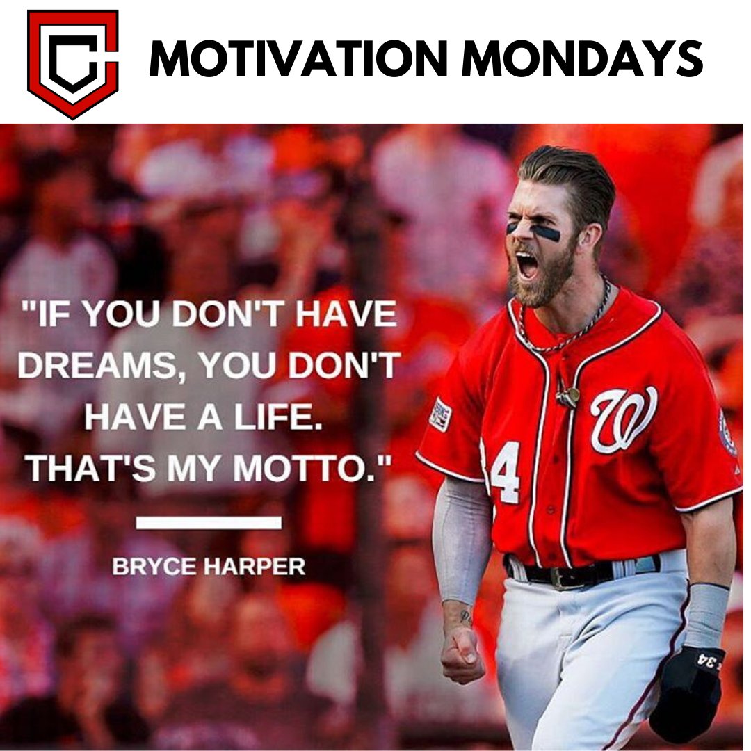 Coach Crates on X: Work hard everyday toward your hopes and dreams⚾⚾  #monday #motivation #motivationmonday #bryce #harper #havedreams  #baseballlife #motto #workhard #playball #coachcrates   / X